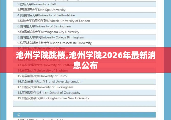 池州学院跳楼,池州学院2026年最新消息公布