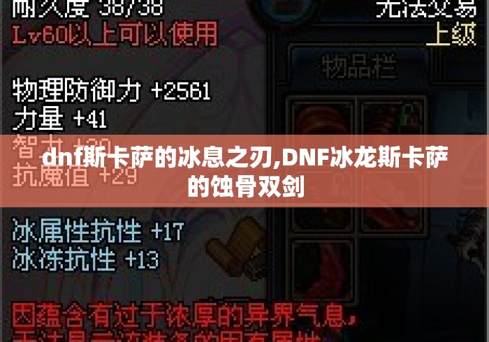 dnf斯卡萨的冰息之刃,DNF冰龙斯卡萨的蚀骨双剑