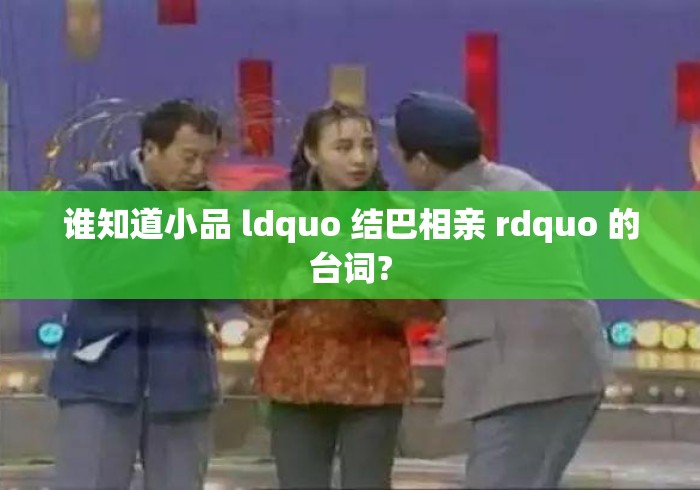 谁知道小品 ldquo 结巴相亲 rdquo 的台词?