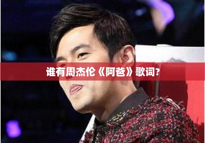 谁有周杰伦《阿爸》歌词? 谁有周杰伦《阿爸》歌词?