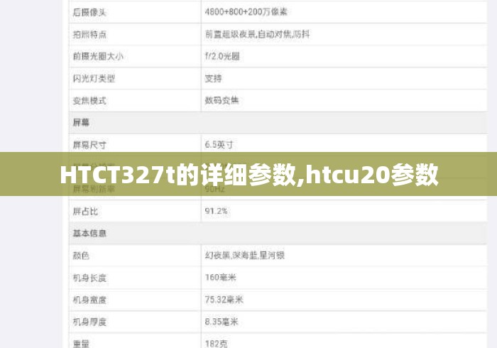 HTCT327t的详细参数,htcu20参数