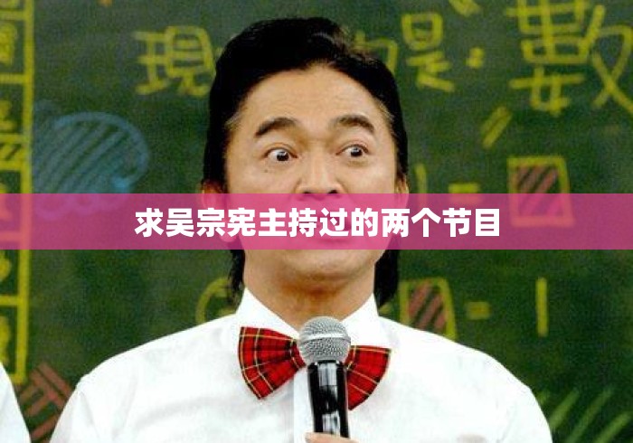 求吴宗宪主持过的两个节目