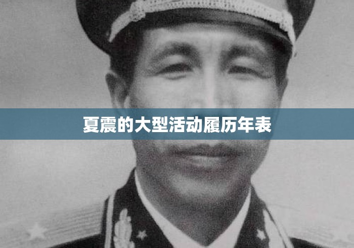 夏震的大型活动履历年表