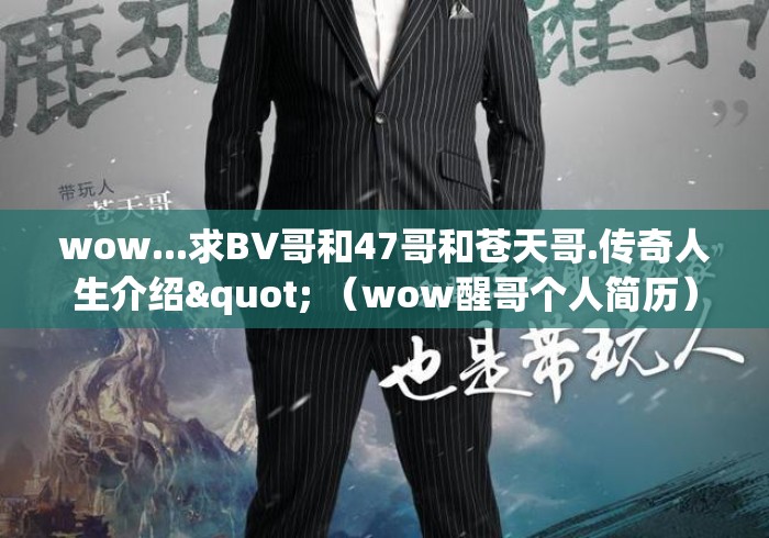 wow...求BV哥和47哥和苍天哥.传奇人生介绍" （wow醒哥个人简历）