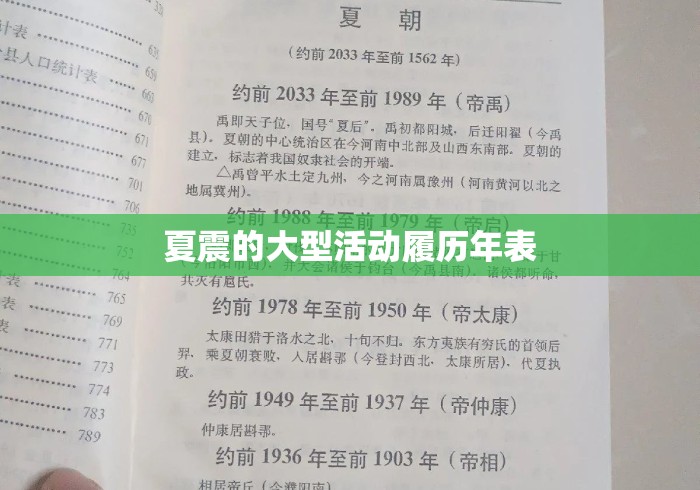 夏震的大型活动履历年表