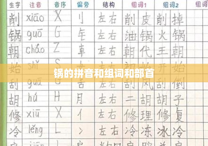 锅的拼音和组词和部首