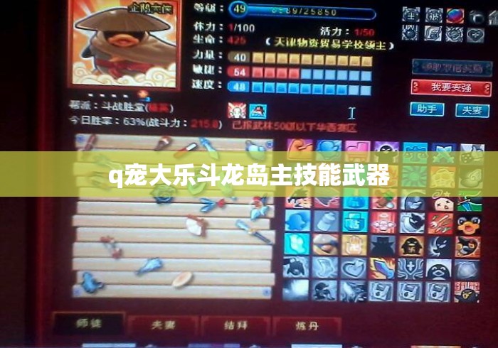 q宠大乐斗龙岛主技能武器