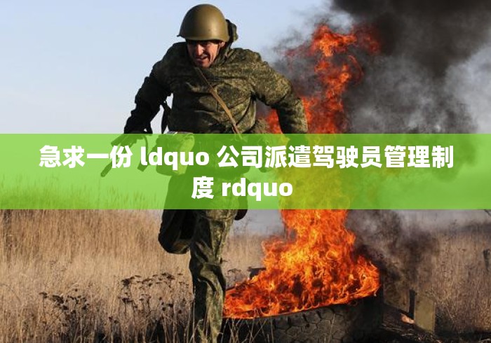 急求一份 ldquo 公司派遣驾驶员管理制度 rdquo 急求一份 ldquo 公司派遣驾驶员管理制度 rdquo