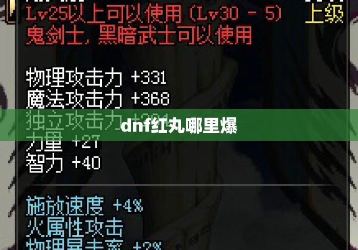 dnf红丸哪里爆