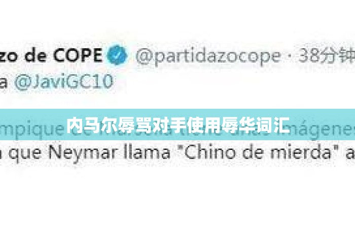 内马尔辱骂对手使用辱华词汇