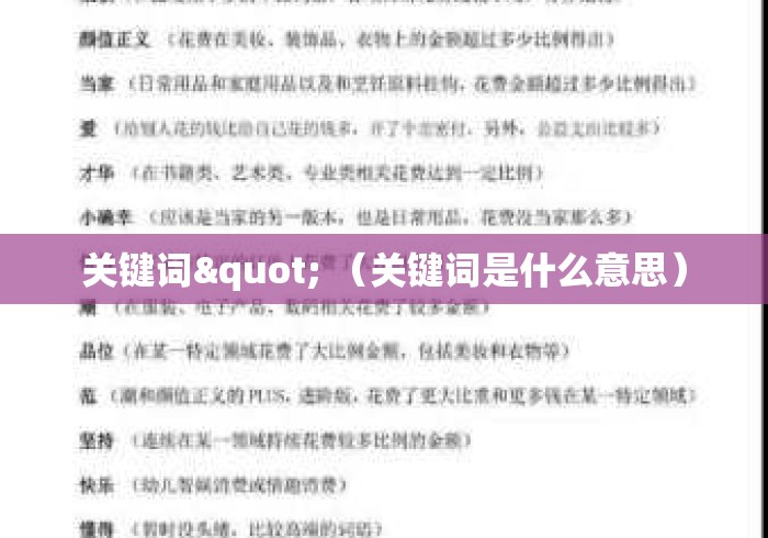 关键词" （关键词是什么意思）